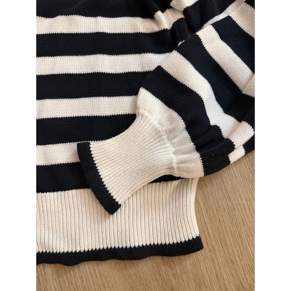 J. Crew Striped half-zip sweater with pearl zipper - Picture 8 of 10